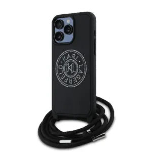 Carcasă originală Karl Lagerfeld pentru iPhone 15 Pro - Neagră
