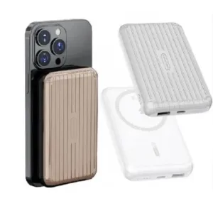 WUW Безж. магнитно зарядно PD20W USB-C+1изх.USB 10,000MAH - Сива Y104 - imagine 1