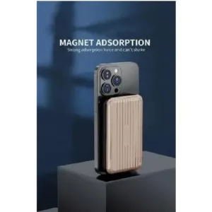 WUW Безж. магнитно зарядно PD20W USB-C+1изх.USB 10,000MAH - Сива Y104 - imagine 3