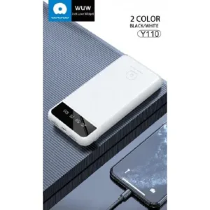 WUW Преносима батерия 10,000 mAh, с USB-C 2A - Бял Y110 - imagine 2