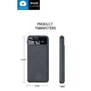 WUW Преносима батерия 10,000 mAh, с USB-C 2A - Бял Y110 - imagine 5