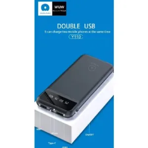 WUW Преносима батерия 10,000 mAh, с USB-C 2A - Черен Y110