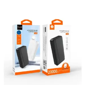 WUW Преносима батерия 20,000 mAh, 2.1A, 2xUSB, 1xUSB-C OUT - Черен Y146 - Изображение 2